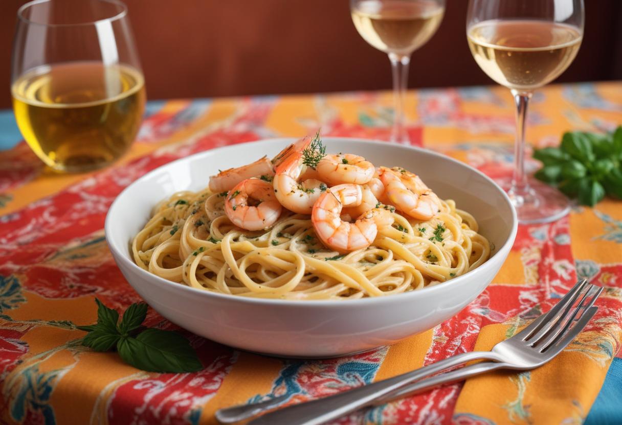 Pasta, Shrimp & Bourgogne Garlic Herb Butter